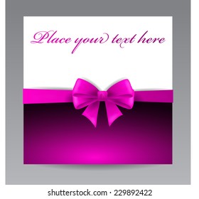 Violet greeting card with bow