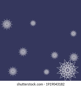 Violet Grey Metalic Sharp Cold Wallpaper. Luxury Purple Print White Mandala Background. Christmas Dark Chaotic Mystery Silver Sky Wallpaper. Snowflakes Stars New Year Night Winter Pattern.