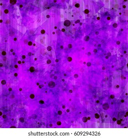 Violet grunge seamless texture with dark circles. Abstract vector background.