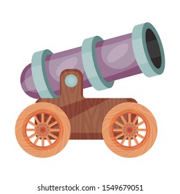Violet gun with gray rings. Vector illustration on a white background.