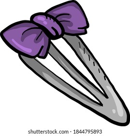 Violet hair pin, illustration, vector on white background