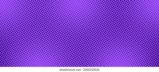 Textura punteada degradada de semitono violeta. Abstractas fondo de estilo cómico. Fondo de dibujos animados de arte pop colorido para flyer, cubierta, folleto, Anuncio, folleto, tarjetas. Fondo de pantalla de grano de puntos de Antiguas.