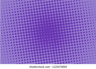 Violet halftone pattern. Digital gradient. Abstract futuristic panel for web sites, banner in pop-art style, comic book. Textured backdrop with dots, points, circles
