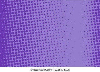 Violet halftone pattern. Digital gradient. Abstract futuristic panel for web sites, banner in pop-art style, comic book. Textured backdrop with dots, points, circles 