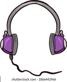 Auriculares violentos, ilustración, vector sobre fondo blanco.