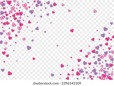 Vector transparente de fondo de corazón violento. Confetti de patrón de romance. Marco de corte rosado. Fondo De Felicitaciones A Red Confetti. Textura brillante de la oferta.