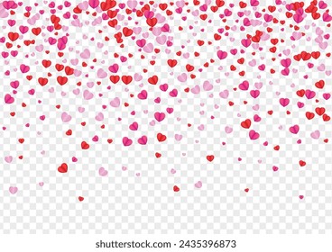 Violet Heart Background Transparent Vector. Mother Texture Confetti. Fond Elegant Frame. Tender Heart Falling Illustration. Red February Backdrop.