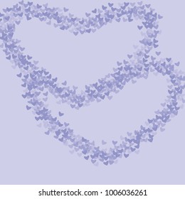 Violet heart background which consists of isolated elements. Modern style with beautiful elements in violet heart background. Can be used as print, wallpaper, cards, logo, background and etc.