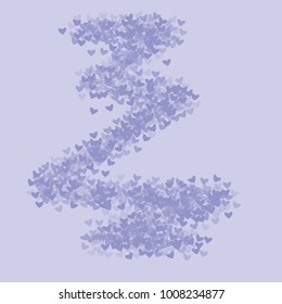Violet heart background which consists of isolated elements. Modern style with beautiful elements in violet heart background. Can be used as print, wallpaper, cards, logo, background and etc.
