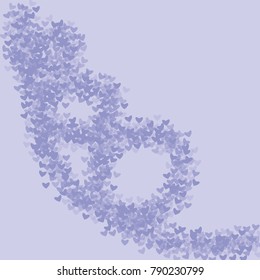 Violet heart background which consists of isolated elements. Modern style with beautiful elements in violet heart background. Can be used as print, wallpaper, cards, logo, background and etc.