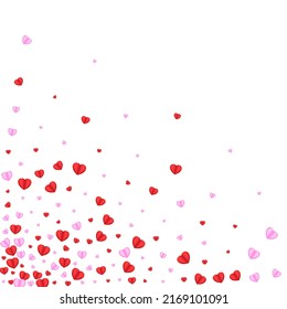 Violet Heart Background White Vector. Fall Frame Confetti. Red Paper Pattern. Pink Heart Valentine Texture. Fond Falling Backdrop.