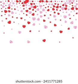 Violet Heart Background White Vector. Drop Backdrop Confetti. Pink Card Texture. Fond Confetti Valentine Frame. Tender Folded Pattern.