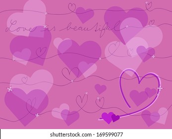 violet heart illustration vector background