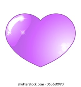 A violet heart logo with sparkles