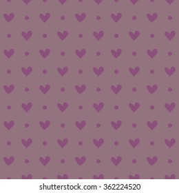 Violet heart seamless pattern for Happy Valentine's Day. Vector illustration