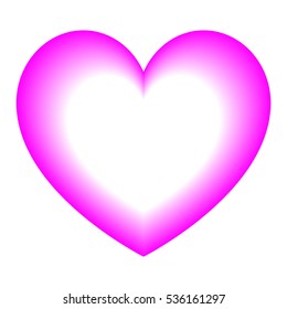 Violet heart with white core in centre. Heart have volumetric effect.Vector eps 10