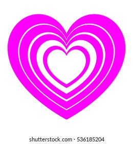 Violet hearts in each other and white heart in centre. Vector eps 10