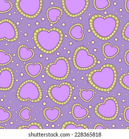 Violet hearts pattern vector illustration