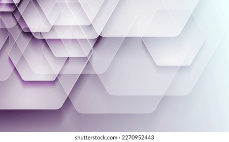 Violet hexagons abstract futuristic glossy background. Geometric vector design