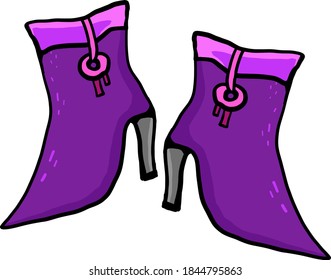 Violet high heels, illustration, vector on white background