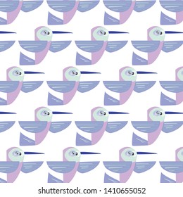 A violet hummingbird in full flight looking curiously. Cartoon vector style.

