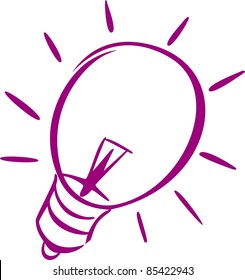 A violet icon of a light-bulb of a light-bulb.