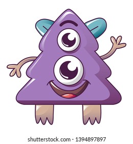 Violet imaginary monster icon. Cartoon of violet imaginary monster vector icon for web design isolated on white background