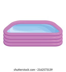 Violet inflatable pool icon cartoon vector. Sea child. Fun water
