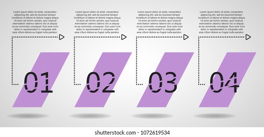 Violet infographic with four steps.