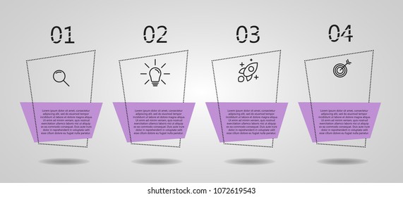 Violet infographic with four steps.