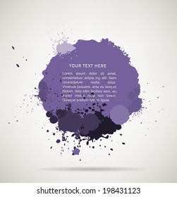 violet Ink splats. 
vector ink splashes,each splash is grouped individually ,so you can modify it as you want. 