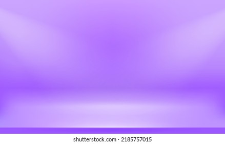 Interior violeta con lámparas luminosas. Ilustración del vector 3d