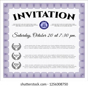 Violet Invitation. With background. Cordial design. Customizable, Easy to edit and change colors. 