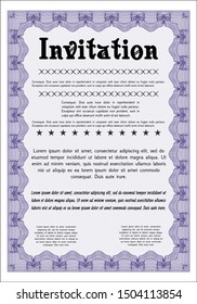 Violet Invitation. With background. Customizable, Easy to edit and change colors. Elegant design. 