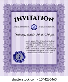 Violet Invitation. With background. Good design. Detailed. 