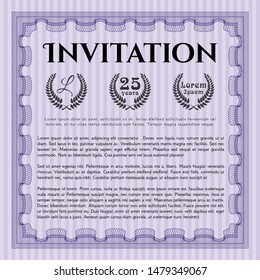 Violet Invitation. With background. Perfect design. Vector illustration. 