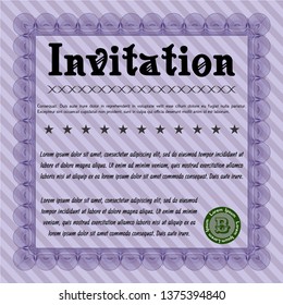 Violet Invitation. With background. Superior design. Customizable, Easy to edit and change colors. 