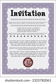 Violet Invitation. Beauty design. With complex background. Vector illustration. 