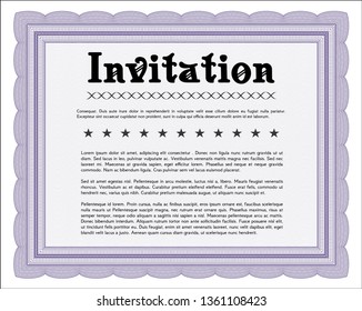 Violet Invitation. Complex background. Customizable, Easy to edit and change colors. Good design. 