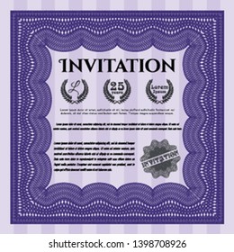 Violet Invitation. Complex background. Good design. Vector illustration. 