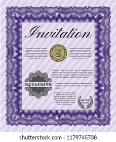 Violet Invitation. Customizable, Easy to edit and change colors. With quality background. Good design. 