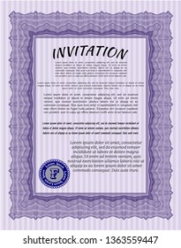 Violet Invitation. Detailed. With quality background. Lovely design. 