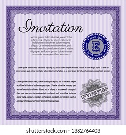 Violet Invitation. Elegant design. Customizable, Easy to edit and change colors. With quality background. 