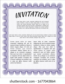 Violet Invitation. Elegant design. Customizable, Easy to edit and change colors. Printer friendly. 