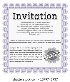 Violet Invitation. Excellent design. Complex background. Detailed. 