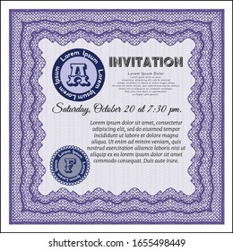 Violet Invitation. Excellent design. Complex background. Vector illustration. 