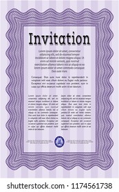 Violet Invitation. Modern design. Customizable, Easy to edit and change colors. Easy to print. 
