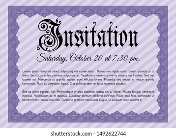 Violet Invitation. Modern design. With quality background. Customizable, Easy to edit and change colors. 