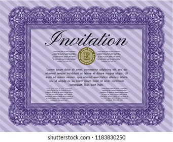 Violet Invitation. Perfect design. Vector illustration. With quality background. 