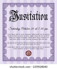 Violet Invitation. With quality background. Customizable, Easy to edit and change colors. Money style design. 